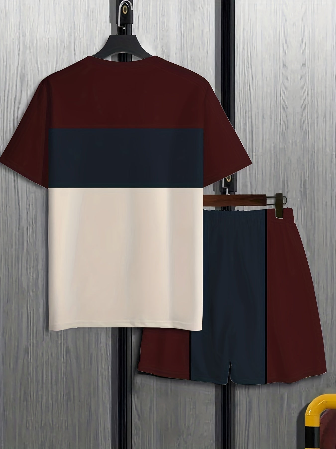 Men's Tracksuit Shirt & Shorts Set For Sports Running Plus Size