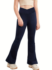 High Waist Flare Yoga Pants Tight Fit V Cross Design