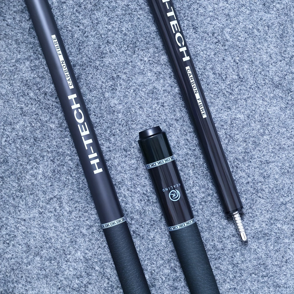 Carbon Fiber Billiard Cue 1474mm Hitting Rod 8 Teeth UV Printing Handle
