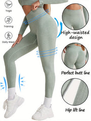 Solid Yoga Leggings Seamless Runing Fitness Workout Tight Pants