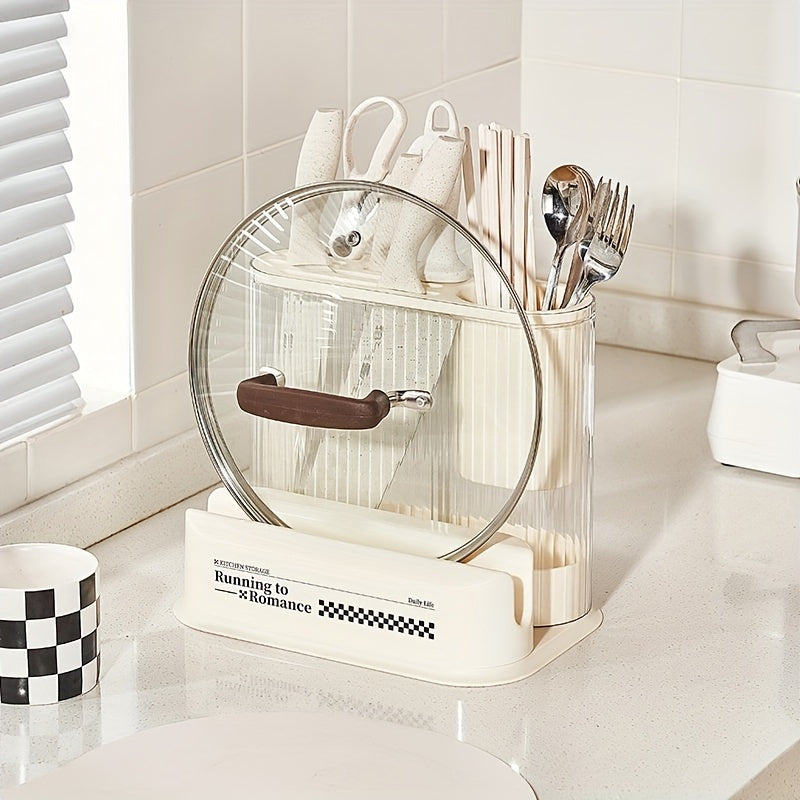 Kitchen Cutlery Holder Fork Tongs Organizer Storage Rack Pot Lid Holder