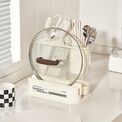 Kitchen Cutlery Holder Fork Tongs Organizer Storage Rack Pot Lid Holder