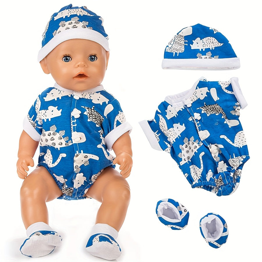Youngsters Dinosaur Flamingo Doll Clothes Doll Onesie Set
