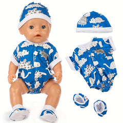 Youngsters Dinosaur Flamingo Doll Clothes Doll Onesie Set