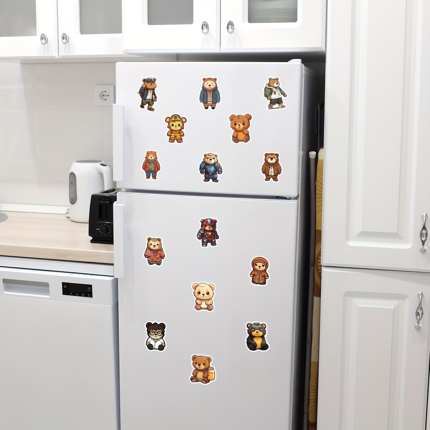 50pcs Cartoon Bear Series Stickers Waterproof DIY Creative