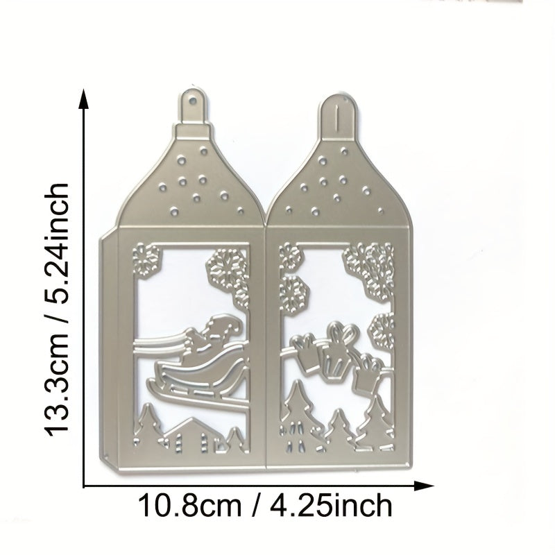 Merry Christmas Santa Deer Tree House Lantern Metal Cutting Dies