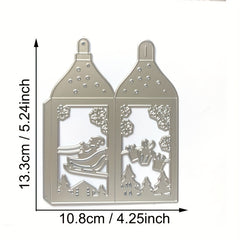 Merry Christmas Santa Deer Tree House Lantern Metal Cutting Dies