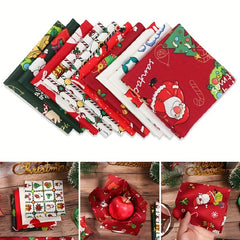 12pcs Cotton Christmas Cloth Set DIY Patchwork Pure Cotton Christmas Deco