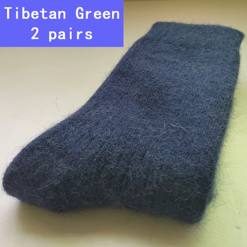 2 Pairs Fuzzy Socks Warm & Cozy Mid Tube Stockings