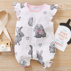Easter Bunny Graphic Cotton Romper Jumpsuit