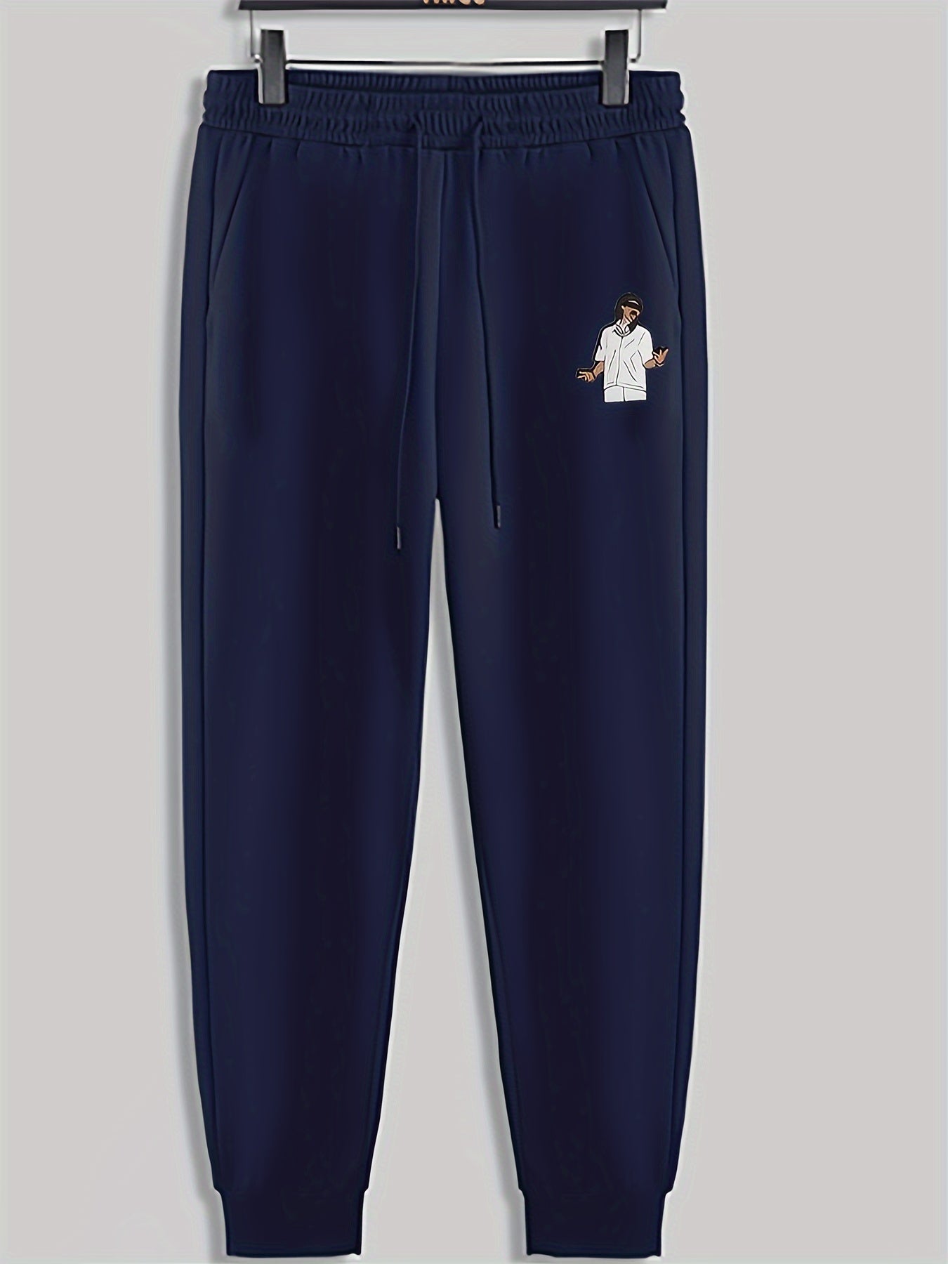 Cartoon Man Print Men's Pants Drawstring Sweatpants Loose Casual Trousers