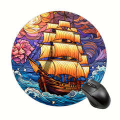 Pirate Round Mouse Mat 7.87 x 7.87 x 0.1inch