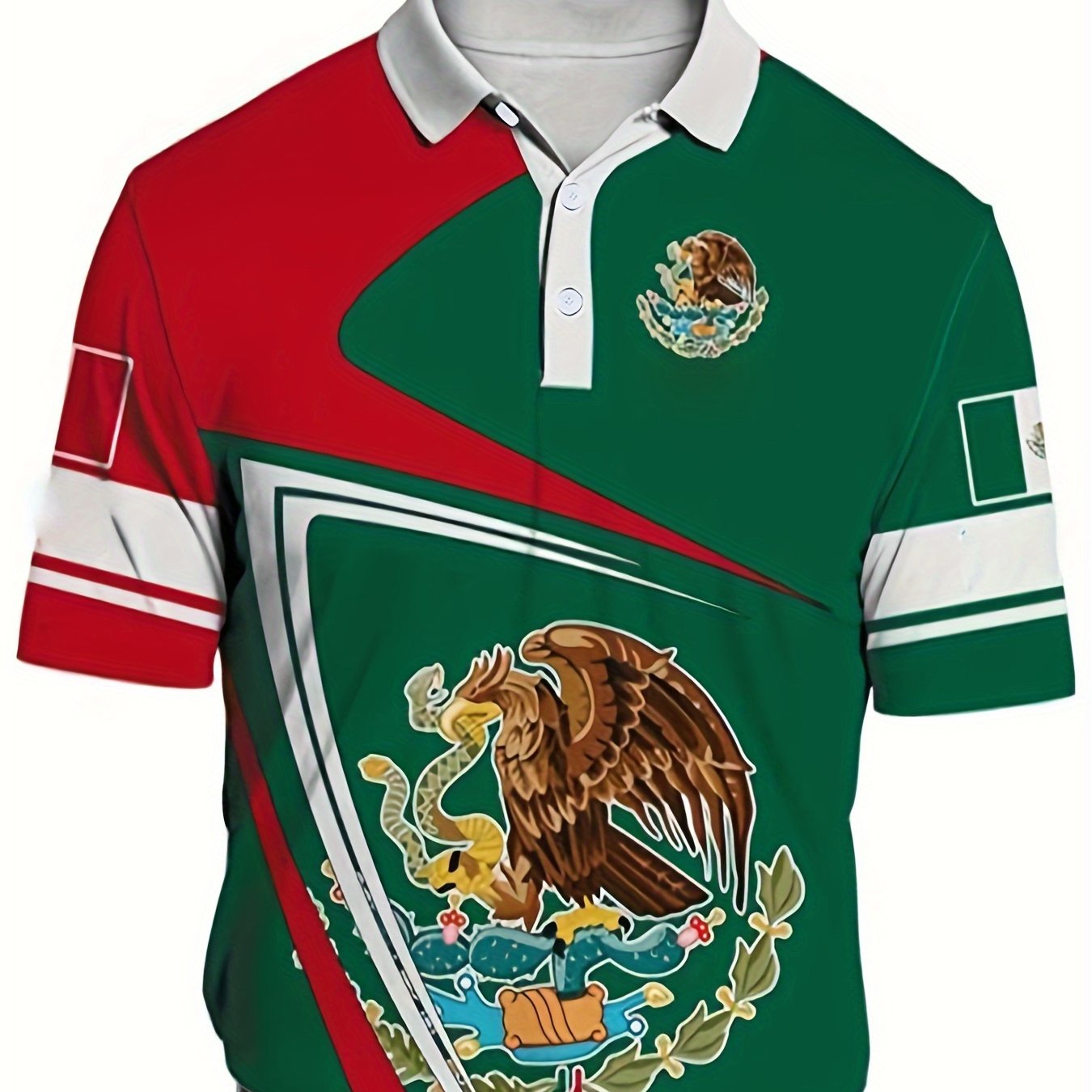 Eagle Block Pattern Men's Custom Fit Polo Shirt