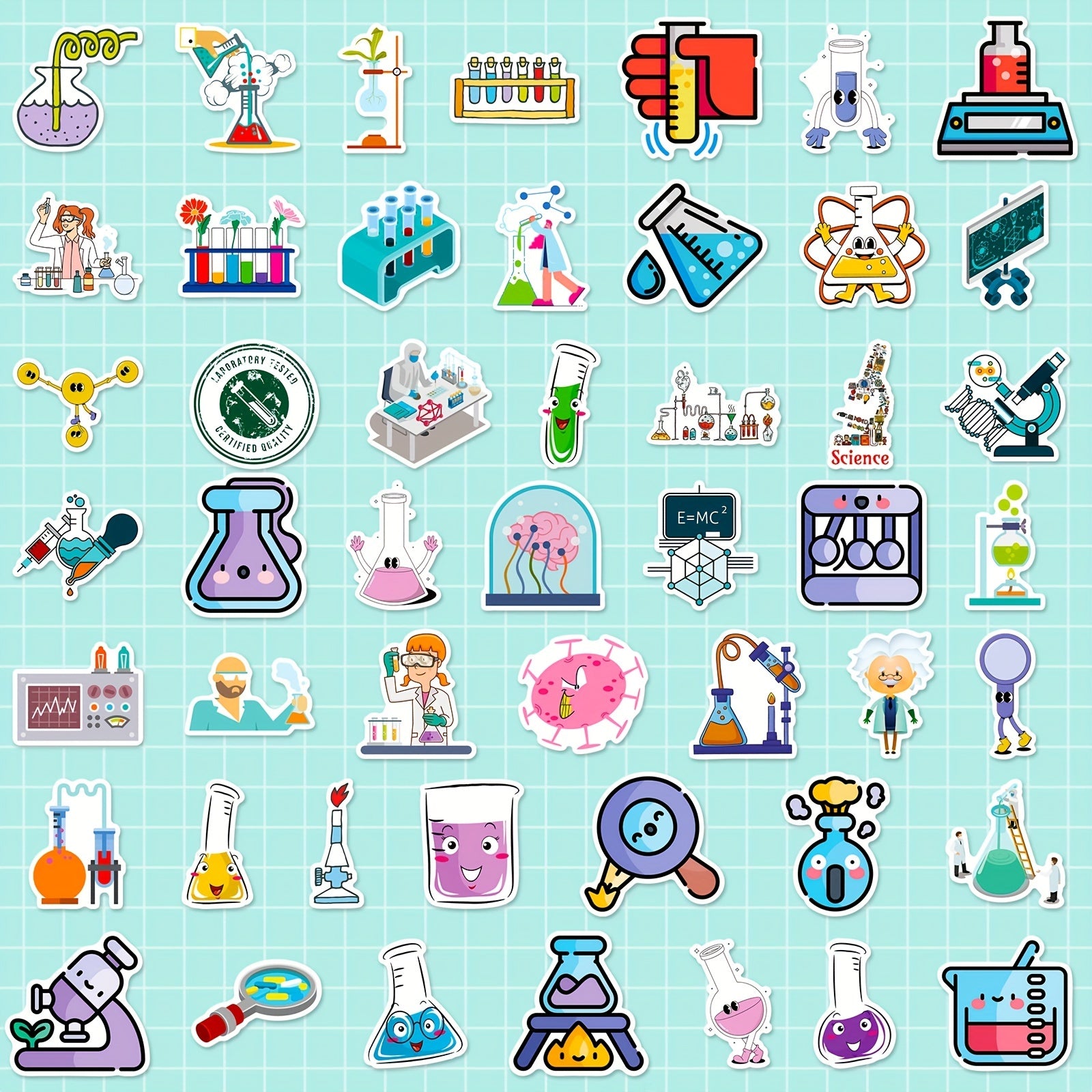 50 Fun Science Stickers Physics Biology Chemistry Decals