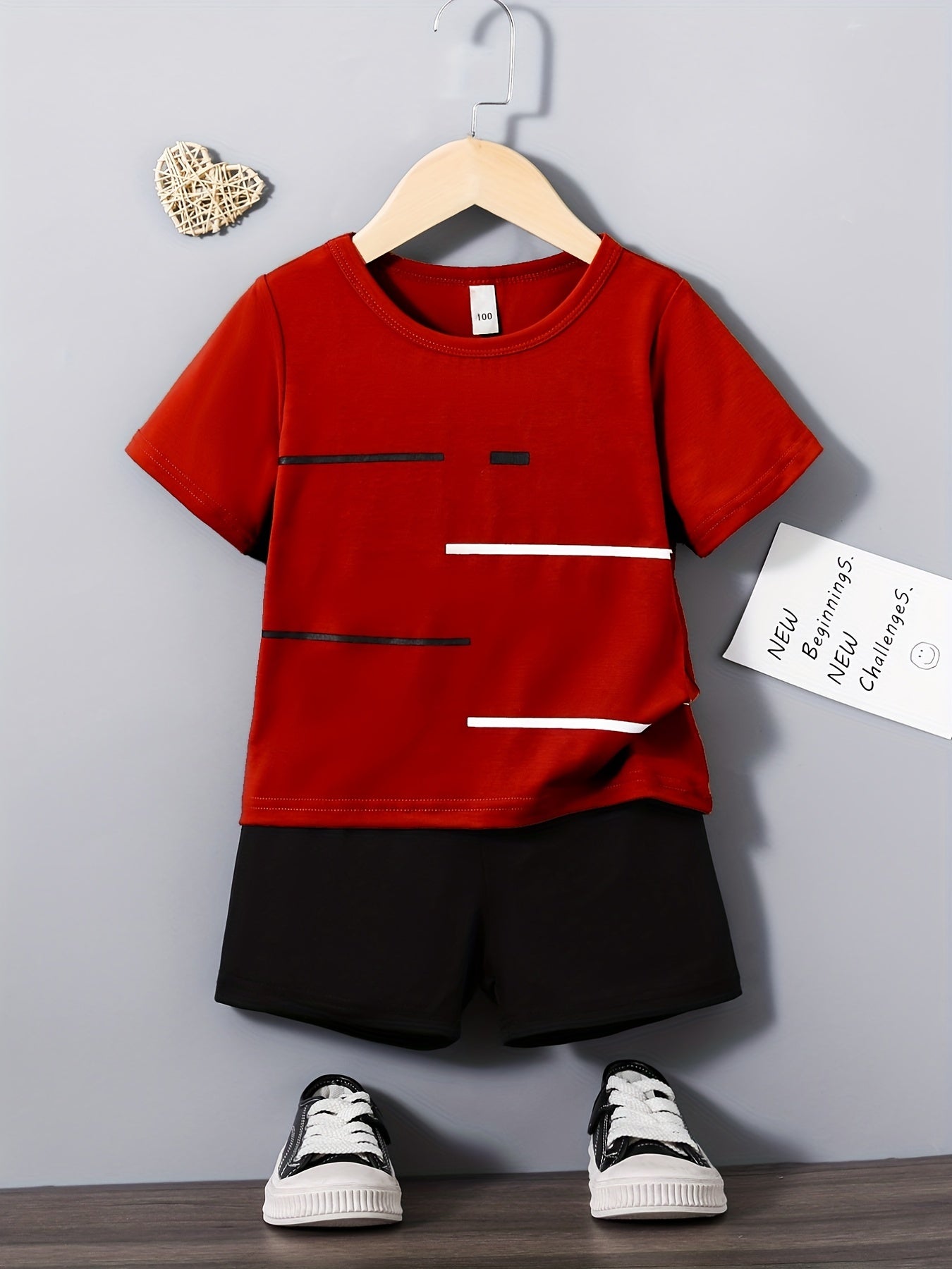 Boys Short Sleeve T shirt & Shorts Set Casual Kids Clothes