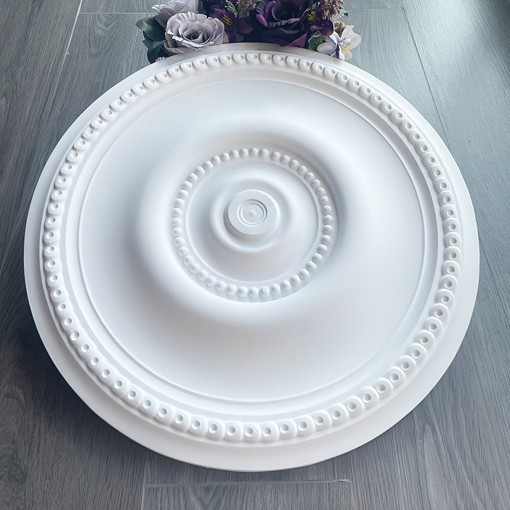 PU European Style Lamp Panel Ceiling Decoration Round Carved Lamp Holder