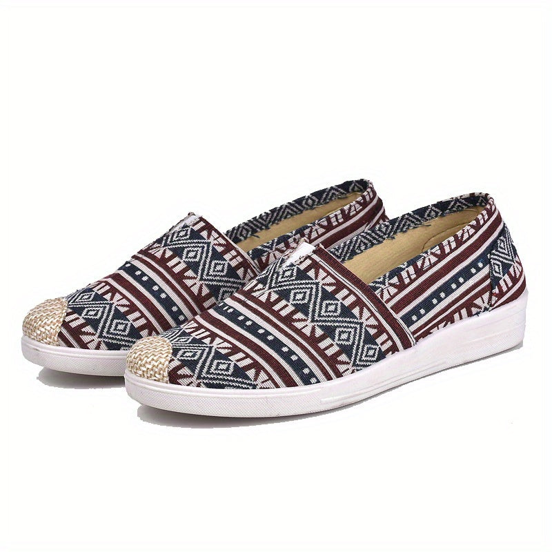 Women's Retro Canvas Slip-On Outdoor Shoes Lightweight Low Top Shoes