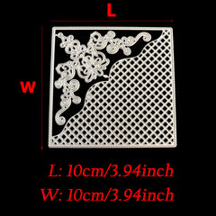 Metal Cutting Die Square Mesh Background Corner Lace Scrapbooking