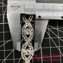 1 Yard Rhinestone Trim Chain Applique Sewing DIY Decoration