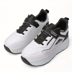 Girl's Roller Shoes with Hook and Loop Closure - Detachable Wheel Skate Sneakers