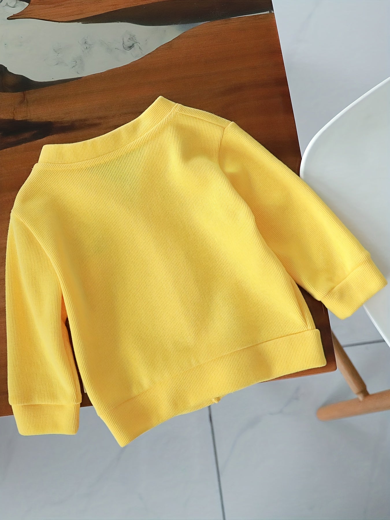 Toddler Boys Knitted Cardigan Cartoon Smile Graphic V neck Button Down Sweater