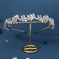 Bridal Crystal Headband Greek Leaf Hair Band Wedding Vintage Hair Piece