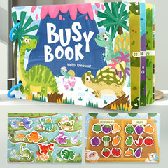 Colorful DIY Busy Book for Kids with Cartoon Animals & Numbers