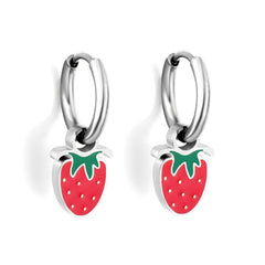 Fruits Drop Earrings For Girls - Little Cherry Strawberry Watermelon Shaped