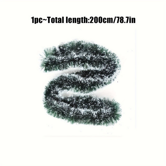 Green Snowy Garland Artificial Christmas Pine Streamers for Ceiling Decorations