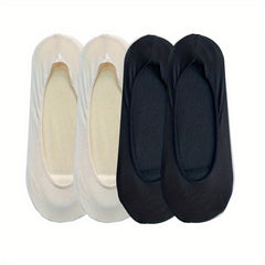 4 Pairs Solid No Show Socks Lightweight Low Cut Ankle Socks Women's Stockings