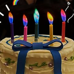 6pcs Colorful Flame Birthday Candles for Wedding Cake
