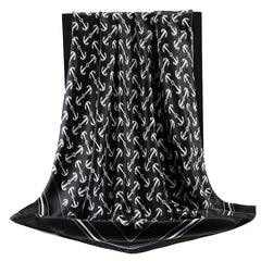 Anchor Full Print Bandana Square Scarf Silk Head Wraps Turban For Women