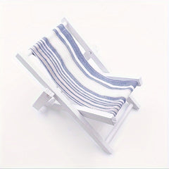 Miniature BJD Recliner Beach Chair for Dollhouse
