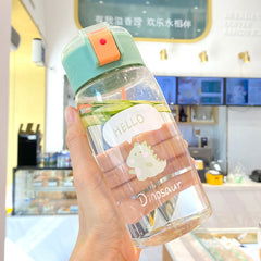 500ml Kids Cartoon Water Bottle with Straw