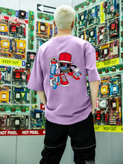 Men's Cartoon Graffiti Print T shirt Active Tee