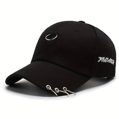 Unisex Baseball Cap Iron Ring Snapback Adjustable Hat