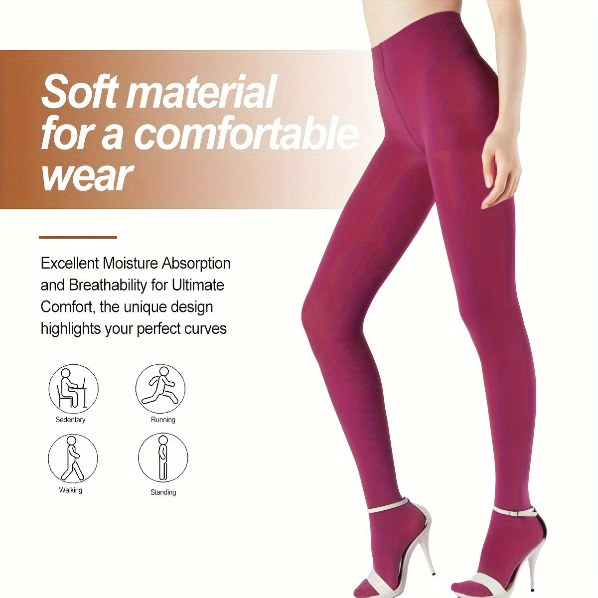 Slimming Leg Compression Pantyhose, Size Up for 8-15mmHg Support