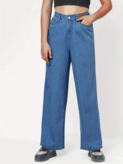 Wide Leg Straight Jeans Loose Fit Denim Pants Women's Clothing