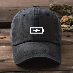 Charging Print Baseball Cap Cotton Washed Distressed Unisex Dad Hats