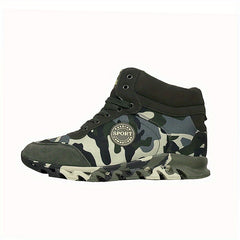 Camo Pattern Wedge Shoes Lightweight Lace High Top Running Shoes