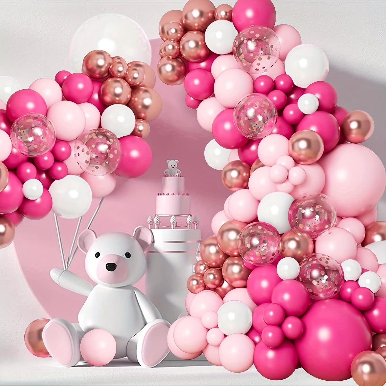 162 Pink Balloon Ring Arch Set for Princess Parties & Birthdays