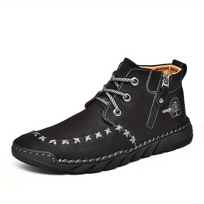 Men's High Top Boots Zipper Outdoor Walking Shoes
