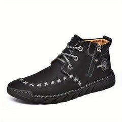 Men's High Top Boots Zipper Outdoor Walking Shoes