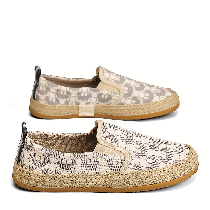 Men's Graphic Print Slip On Canvas Shoes for Walking