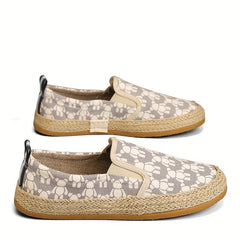 Men's Graphic Print Slip On Canvas Shoes for Walking