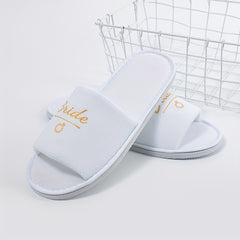 Women's Plush Slip-On Slippers with Open Toe and Thick Sole