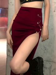 Sexy Irregular Skirts Casual High Waist Slim Mid Skirts