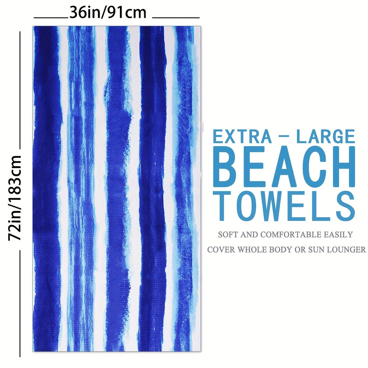 XL Printed Quick Dry Lightweight Towel for Travel Camping Fitness Swimming