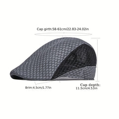 Men's Mesh Breathable Newsboy Hat Peaked Cap Retro Beret Literary Painter Hat