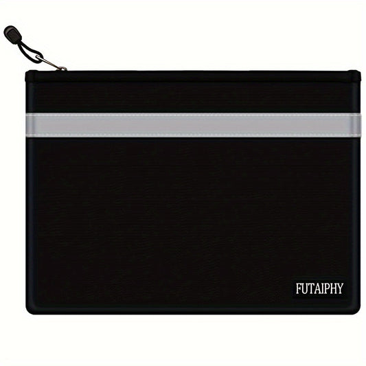 Fireproof Document Bag 34x25 Waterproof Holder Zipper Reflective Strip